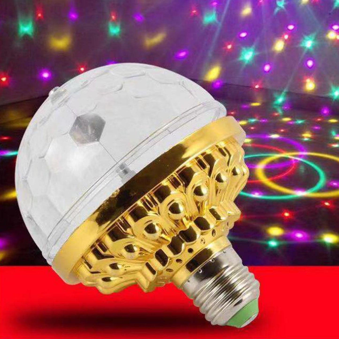 6W E27 Rotating Auto Crystal Ball Bulb Party Light Lamp Home Decoration