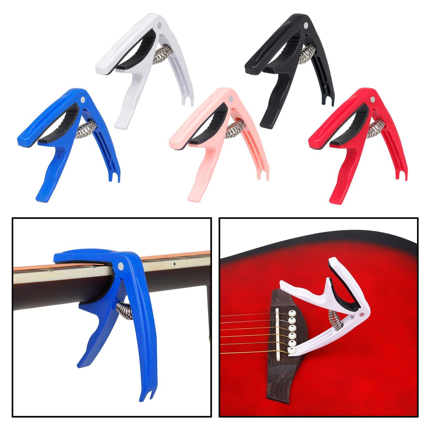 Quick Change Capo for Acoustic / Electric Guitar Ukulele Universal White