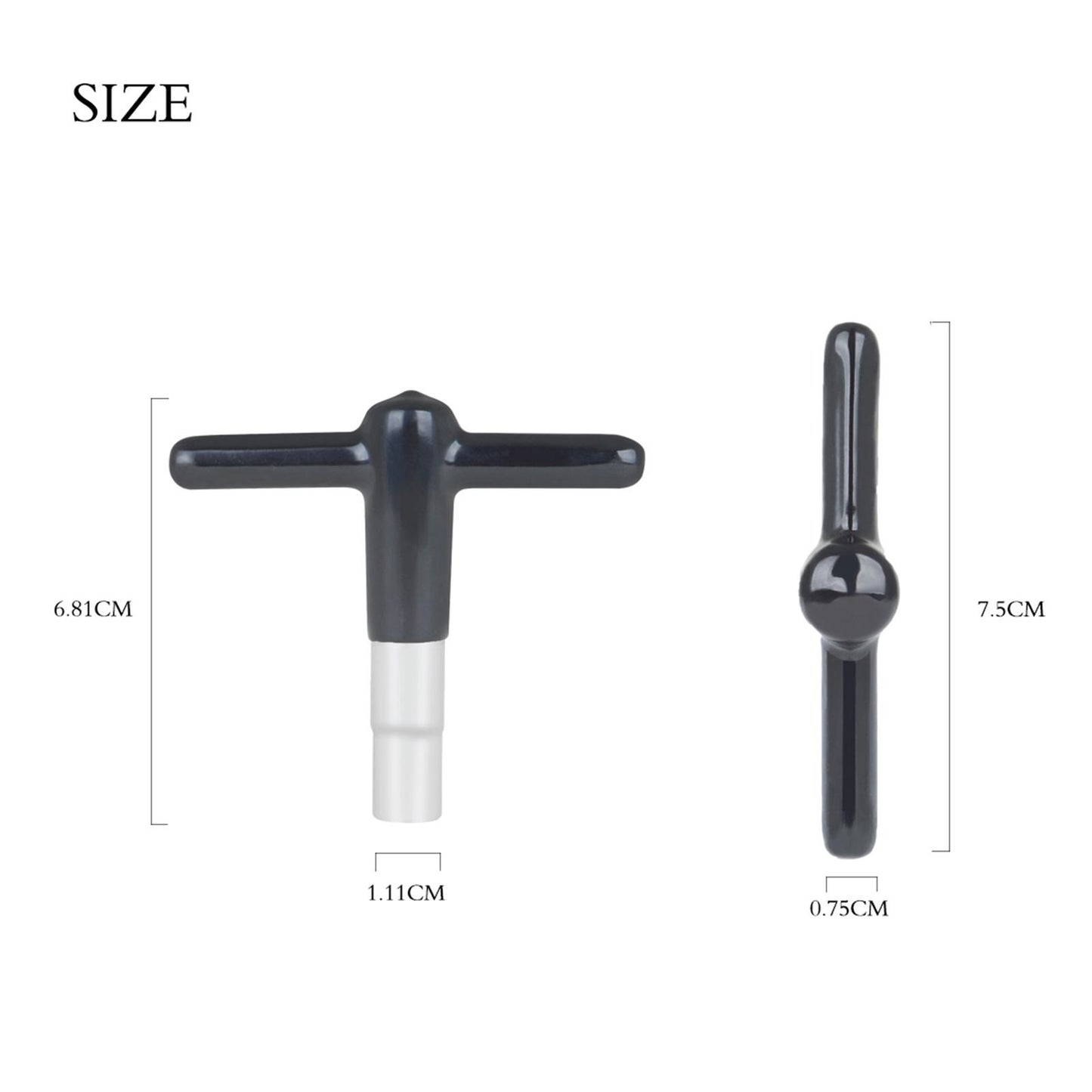 Steel Drum Tuning Key T-type Tuner Square Socket Hardware Tool Accessory black