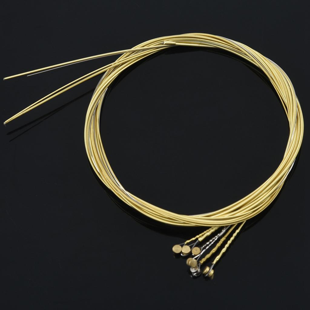 Pack of 6 Guitar Steel Strings Replacement Light Tension Corrosion Resistant yellow bronze