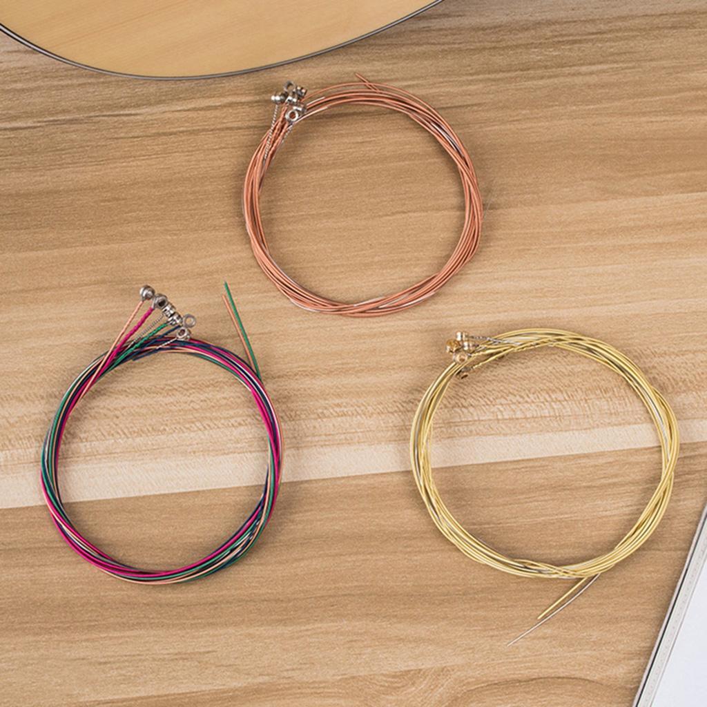 Pack of 6 Guitar Steel Strings Replacement Light Tension Corrosion Resistant yellow bronze