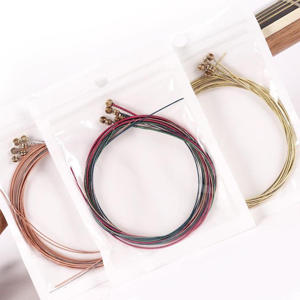 Pack of 6 Guitar Steel Strings Replacement Light Tension Corrosion Resistant yellow bronze