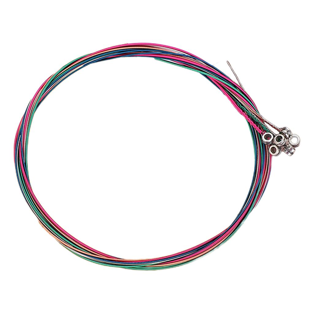 Pack of 6 Guitar Steel Strings Replacement Light Tension Corrosion Resistant colorful
