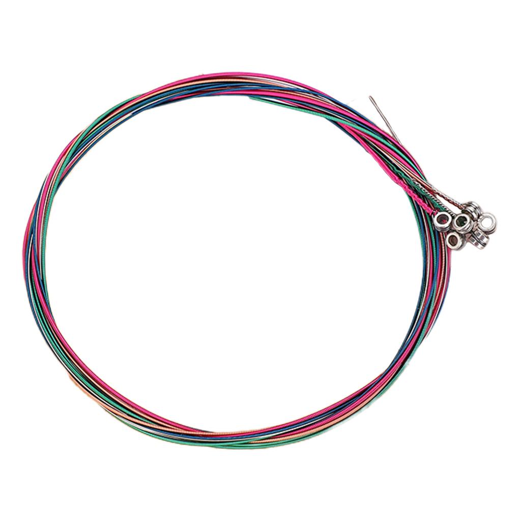 Pack of 6 Guitar Steel Strings Replacement Light Tension Corrosion Resistant colorful