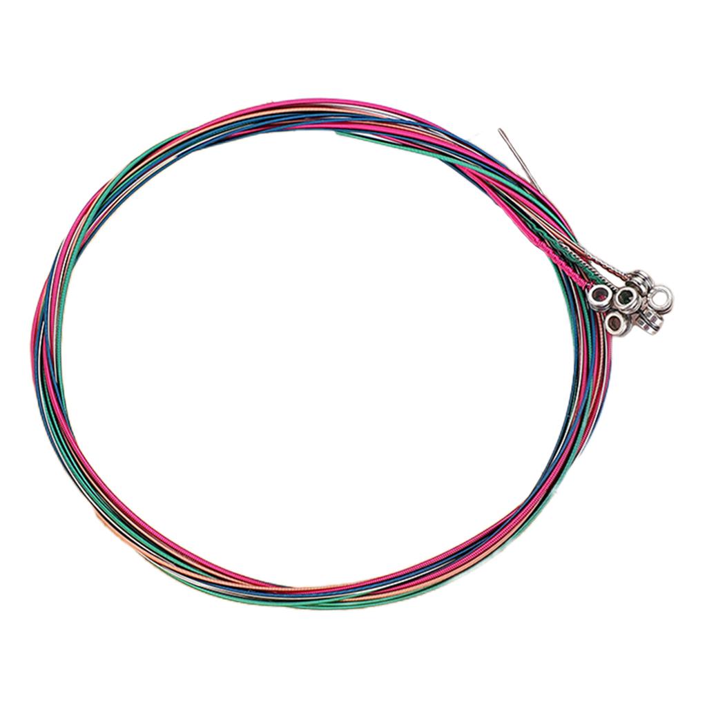 Pack of 6 Guitar Steel Strings Replacement Light Tension Corrosion Resistant colorful
