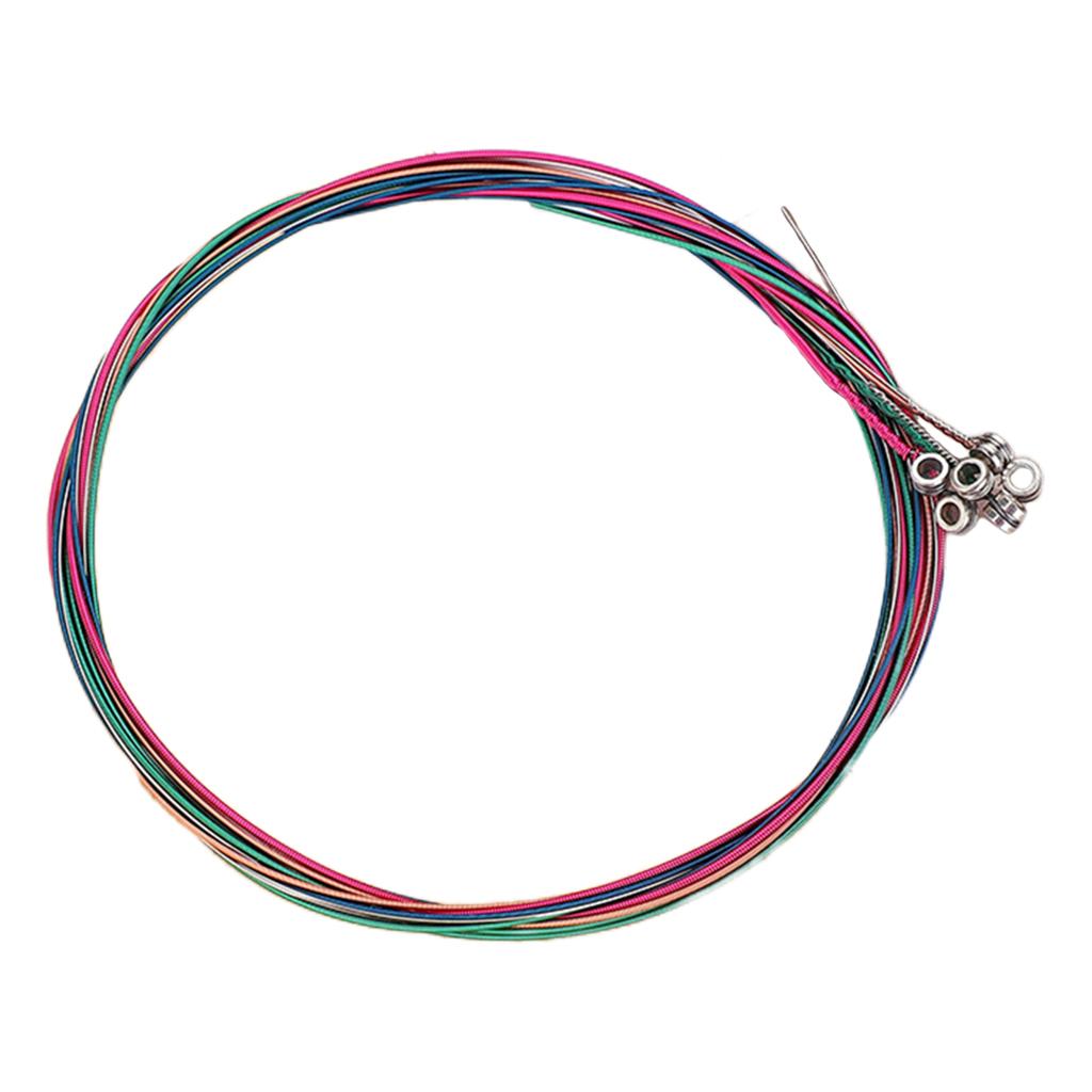 Pack of 6 Guitar Steel Strings Replacement Light Tension Corrosion Resistant colorful