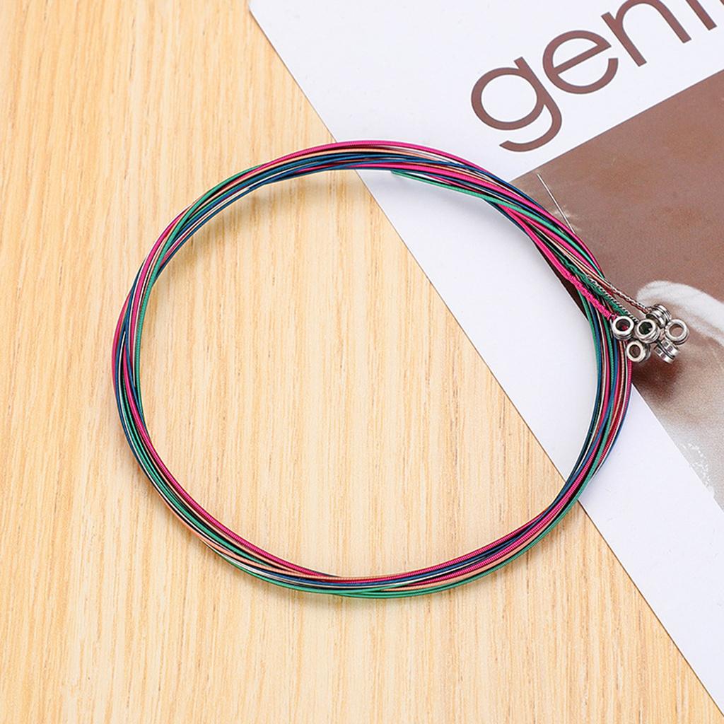 Pack of 6 Guitar Steel Strings Replacement Light Tension Corrosion Resistant colorful