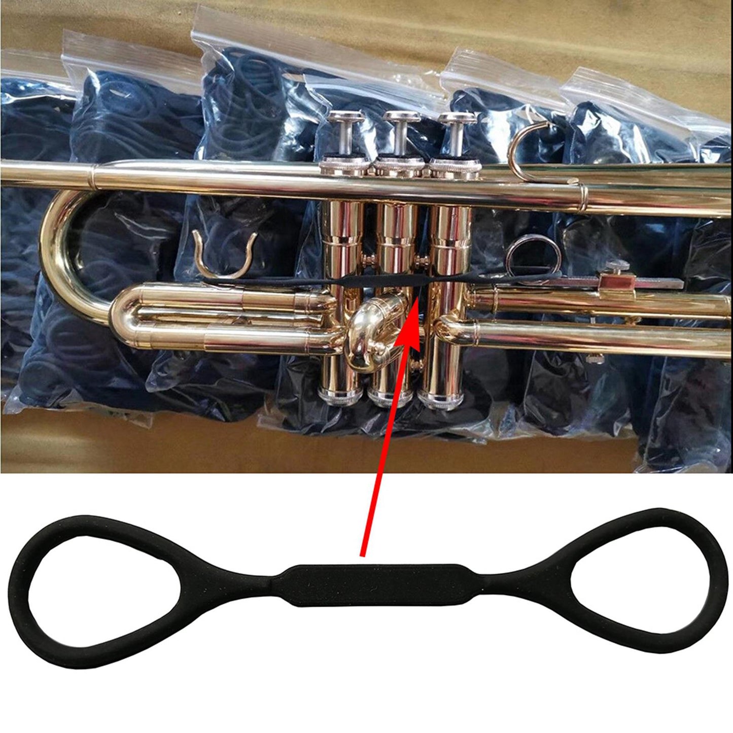 5x 12cm Elastic Rubber Trumpet Slide Stopper Musical Instrument Accessory