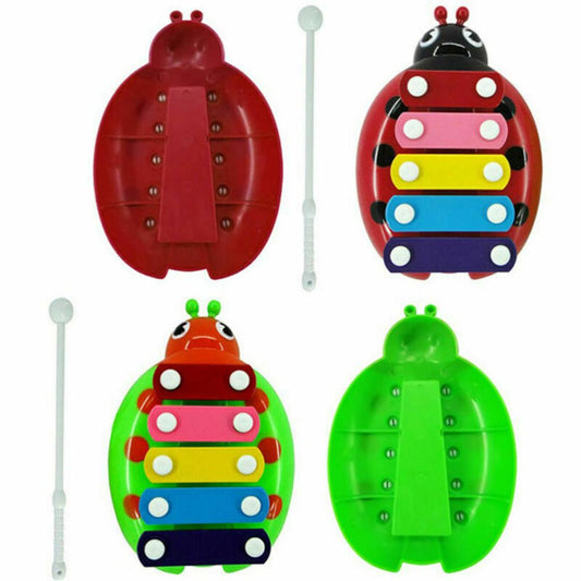5 Notes Glockenspiel Xylophone Kids Preschool Percussion Party Toy Red