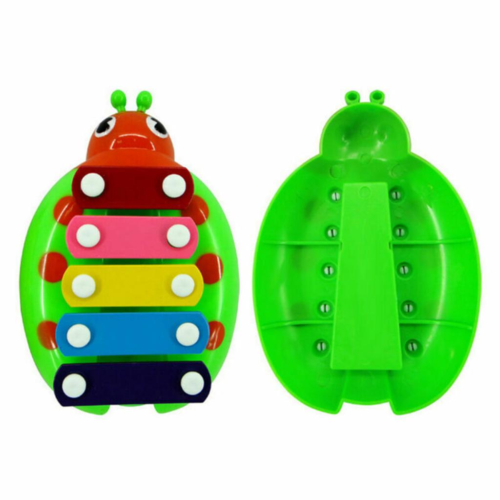 5 Notes Glockenspiel Xylophone Kids Preschool Percussion Party Toy Green