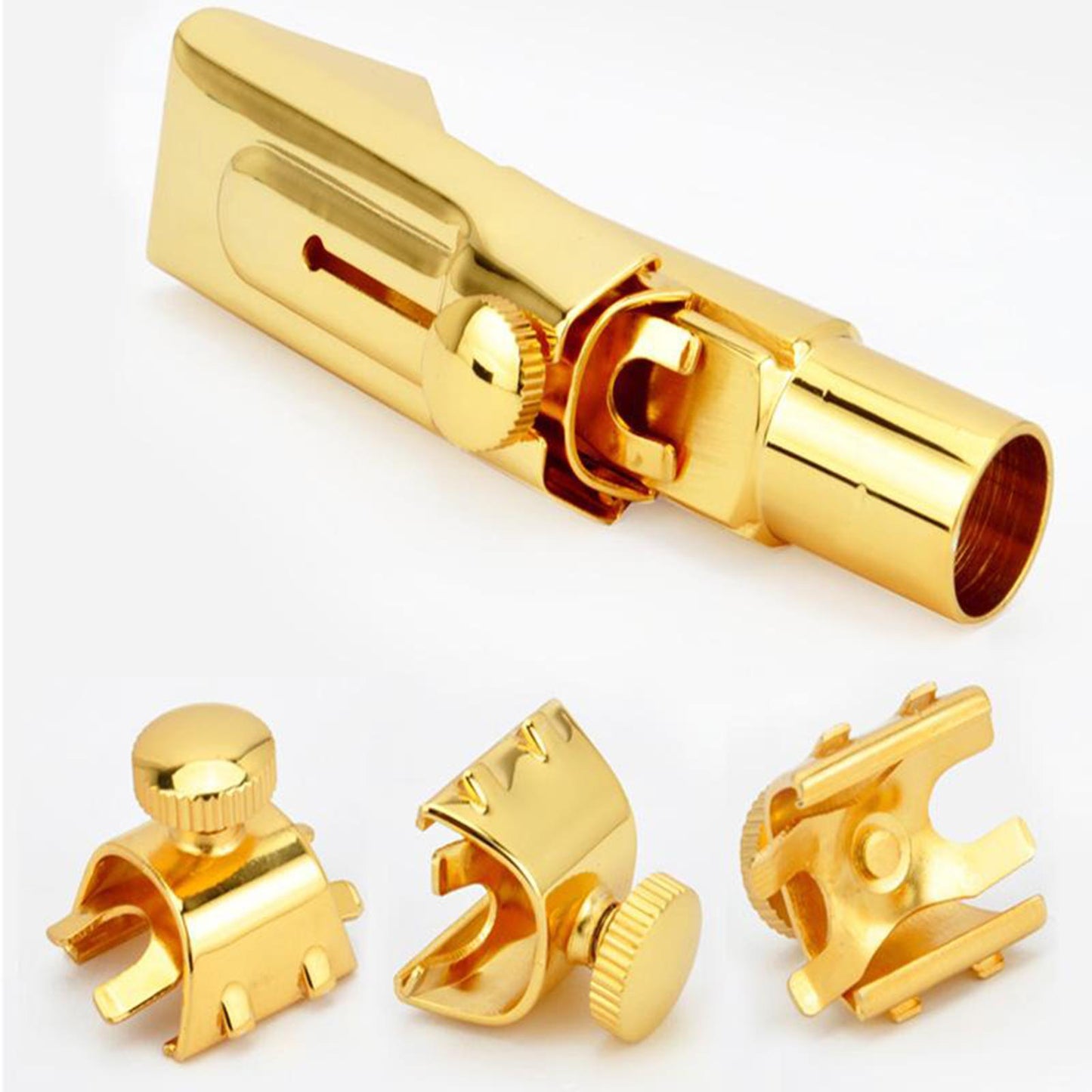 Alto Saxophone Mouthpiece with Ligature and Cap for Beginners Golden  Size 8