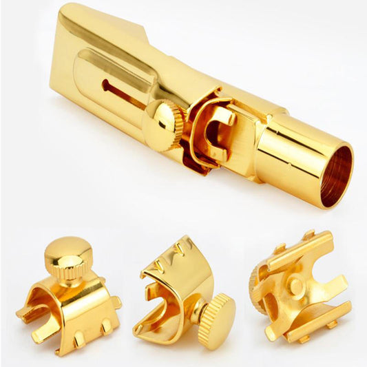 Alto Saxophone Mouthpiece with Ligature and Cap for Beginners Golden  Size 8