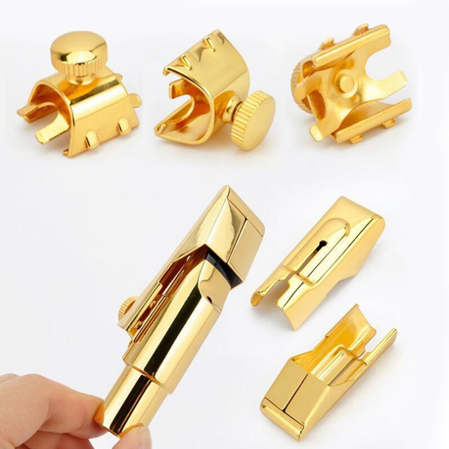 Alto Saxophone Mouthpiece with Ligature and Cap for Beginners Golden  Size 8