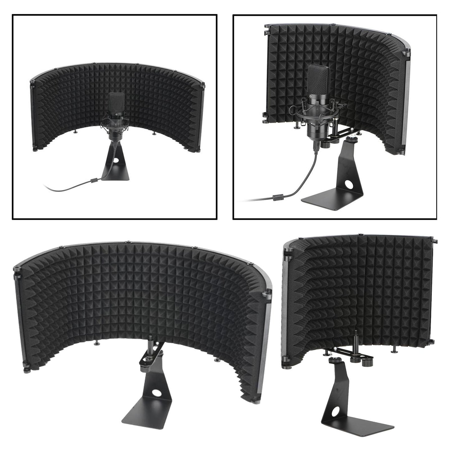 Microphone Isolation Shield with Stand Studio Sound Absorbing Foam Reflector