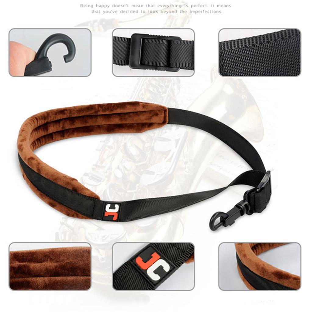 Saxophone Neck Straps for Alto/Tenor/Soprano/Baritone Saxophones Brown