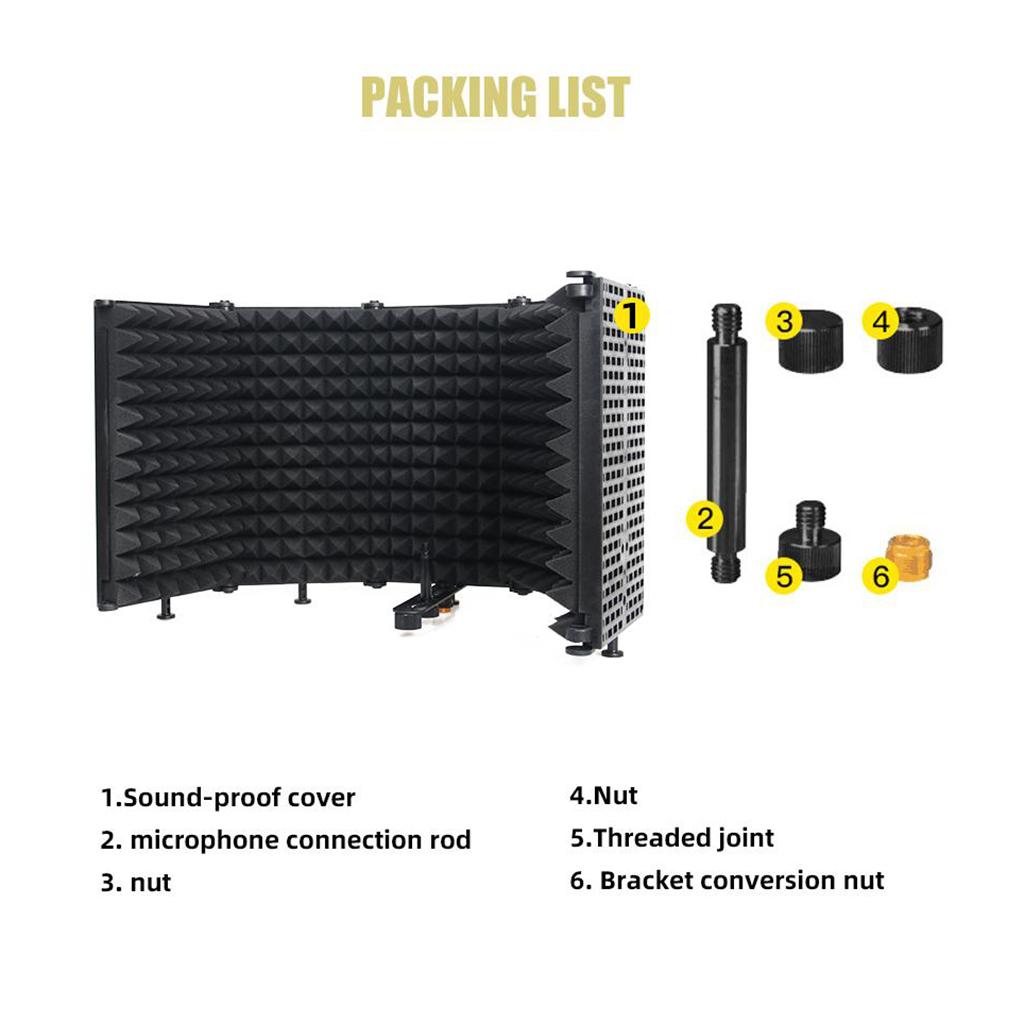 Microphone Shield Isolation Anti-spray Net Shockproof Mount Vocal Booth