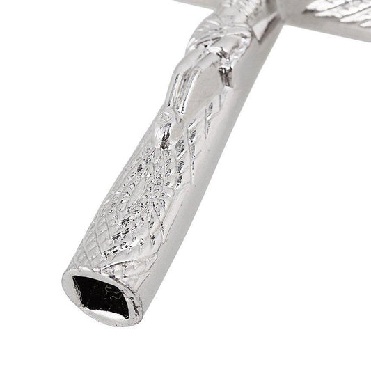 Drum Tuning Key Necklace,Drum Tuning Wrench,Cross Drum Key w/ Chain Necklace Silver
