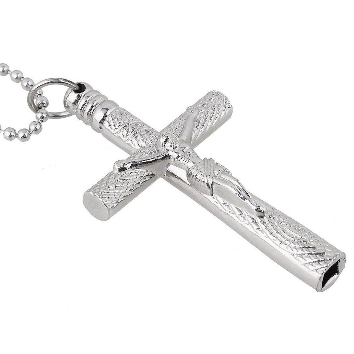 Drum Tuning Key Necklace,Drum Tuning Wrench,Cross Drum Key w/ Chain Necklace Silver
