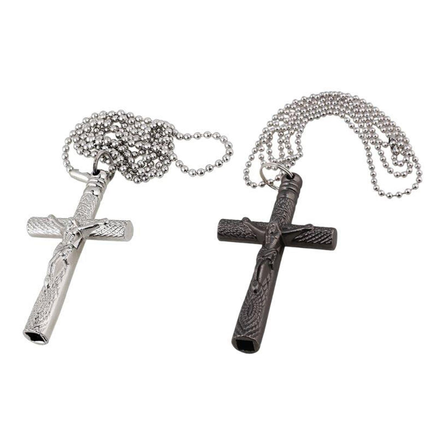 Drum Tuning Key Necklace,Drum Tuning Wrench,Cross Drum Key w/ Chain Necklace Silver