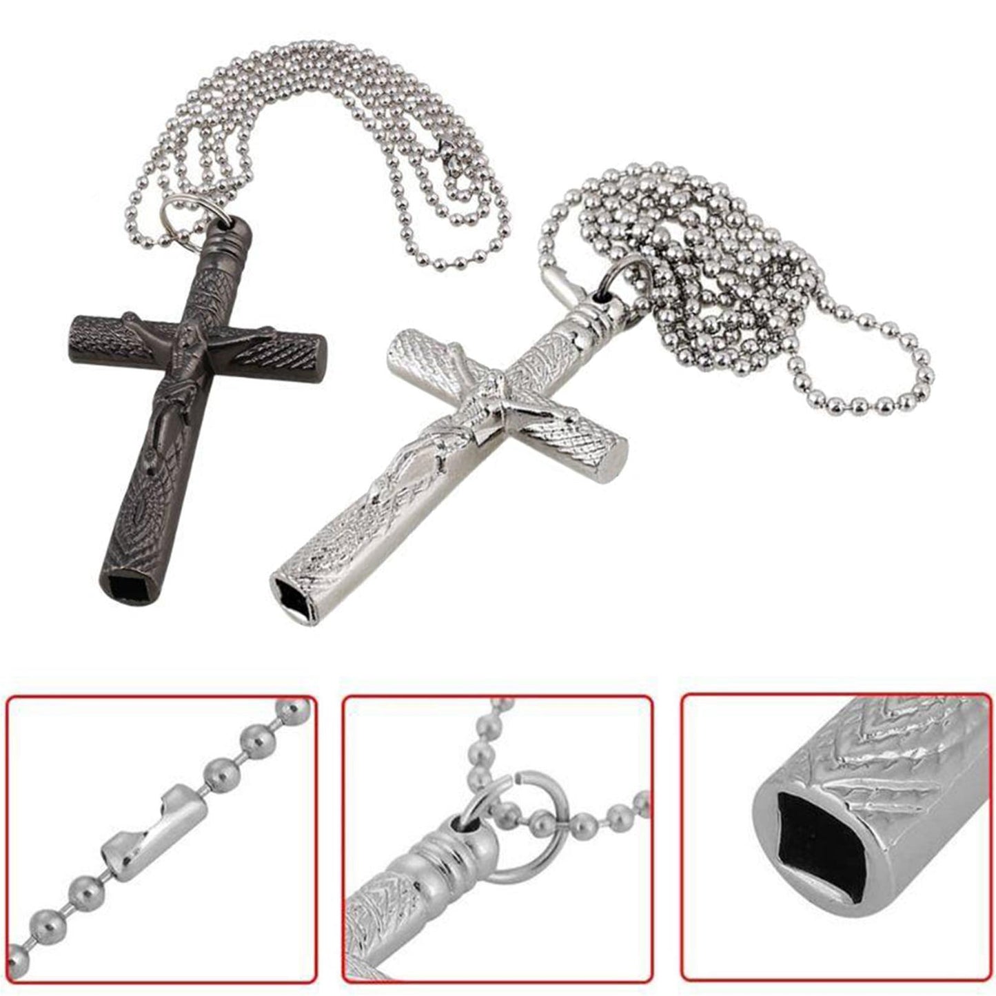 Drum Tuning Key Necklace,Drum Tuning Wrench,Cross Drum Key w/ Chain Necklace Silver