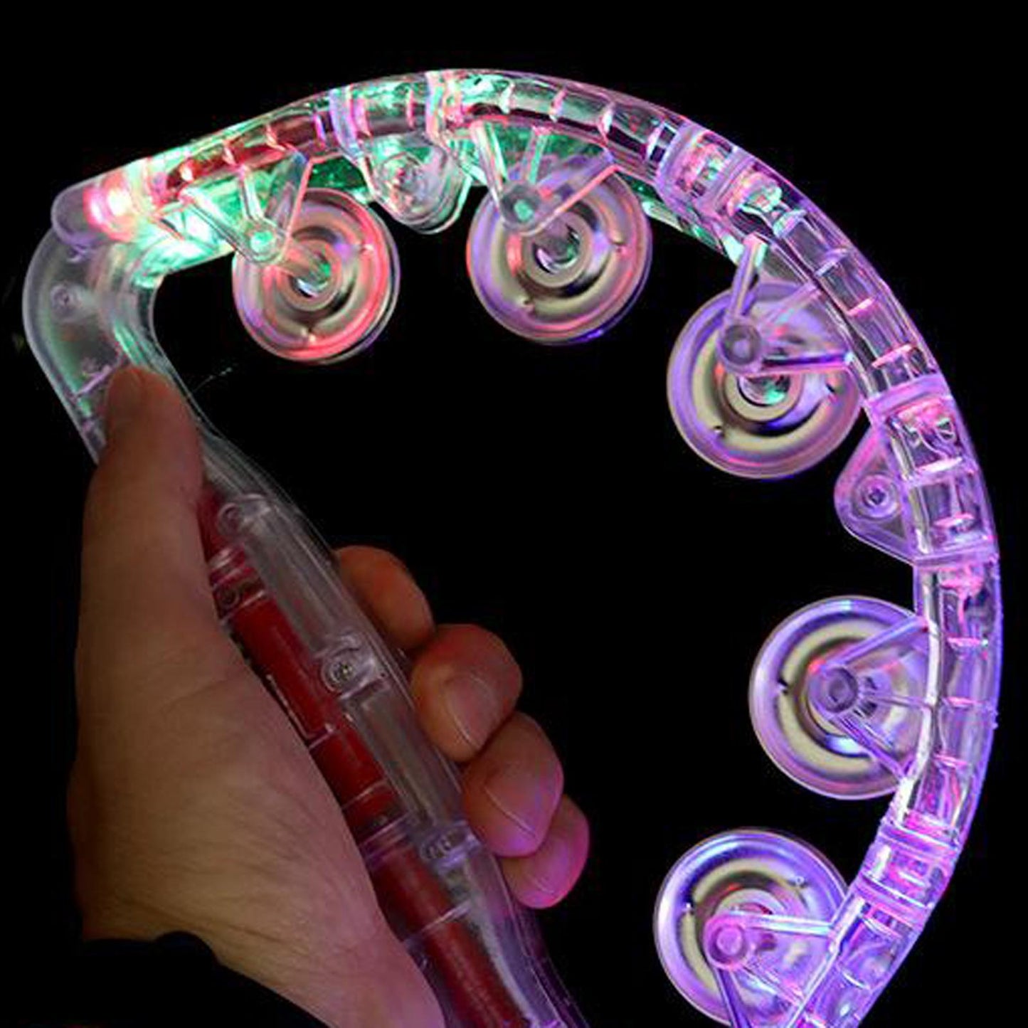 Flashing Tambourines for Kids, LED Noisemakers for Sporting Events Wedding