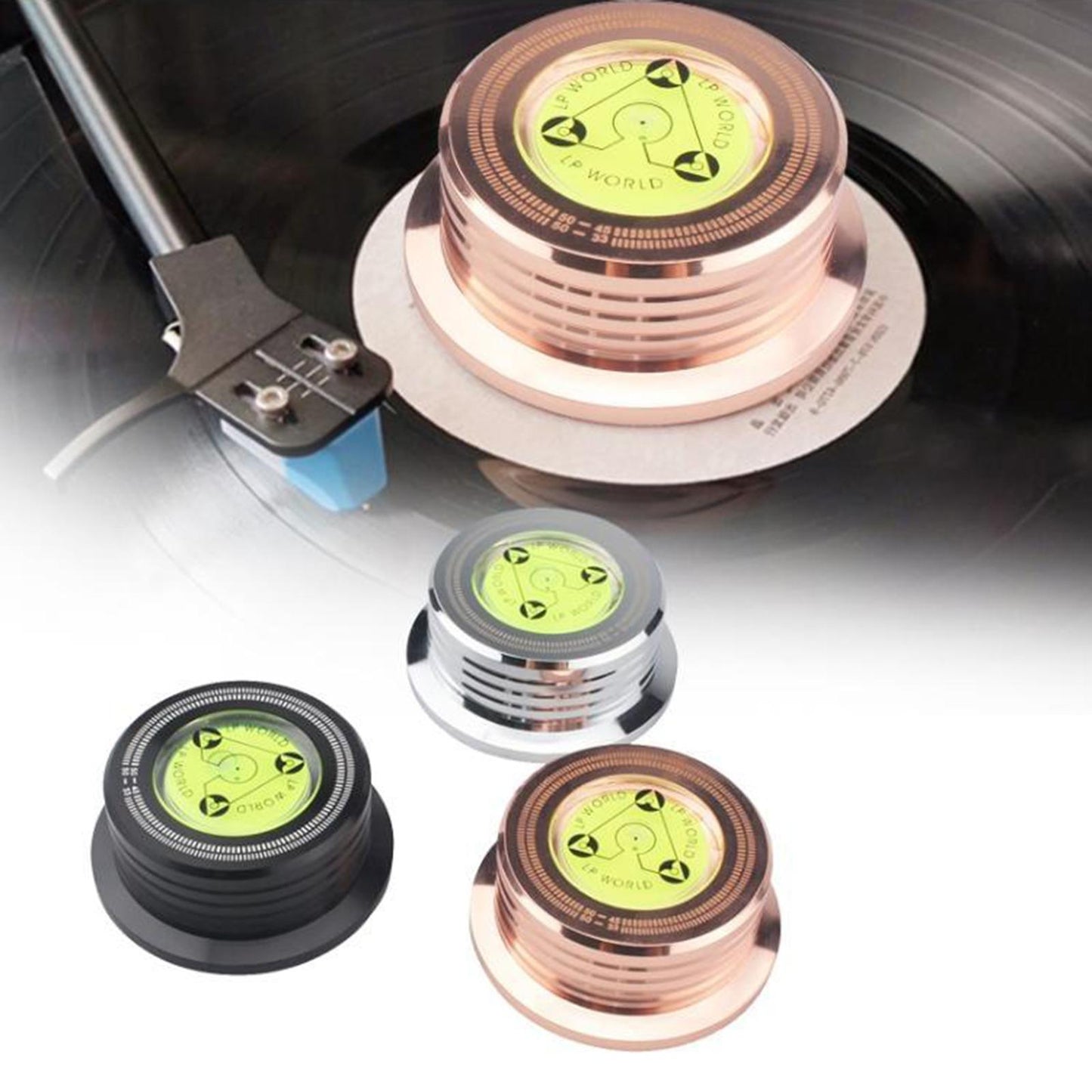50Hz Record Weight Stabilizer Turntable Clamp Stabilizer LP Disc Stabilizer Silver