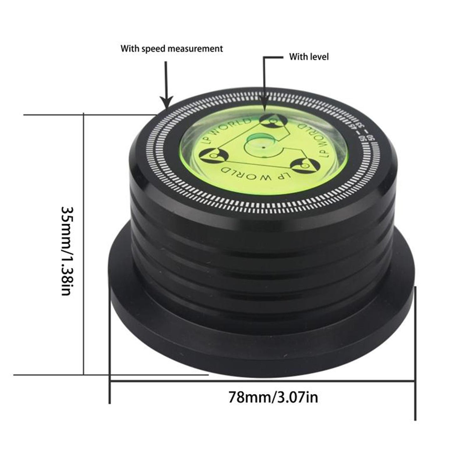 50Hz Record Weight Stabilizer Turntable Clamp Stabilizer LP Disc Stabilizer Black