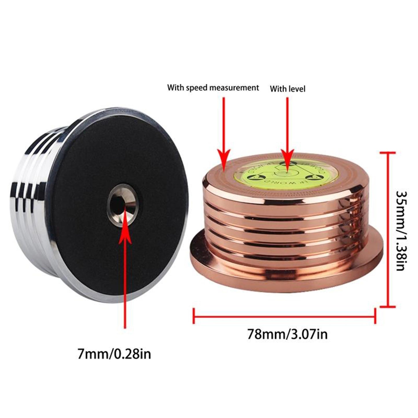 50Hz Record Weight Stabilizer Turntable Clamp Stabilizer LP Disc Stabilizer Golden