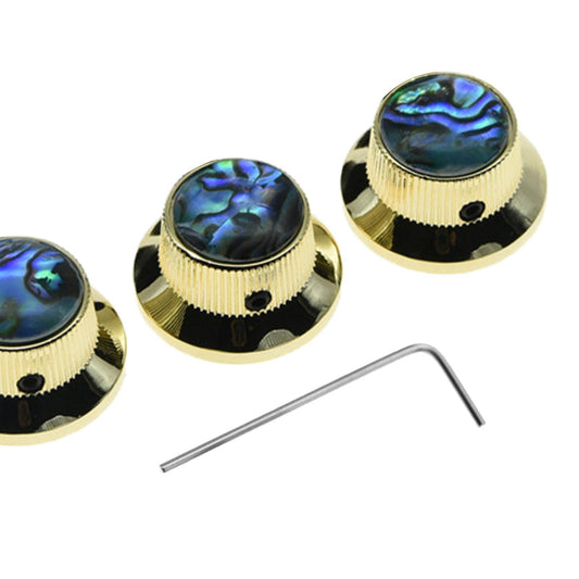 3pcs Guitar Control Knob Volume Knobs for Electric Guitar Instrument Golden