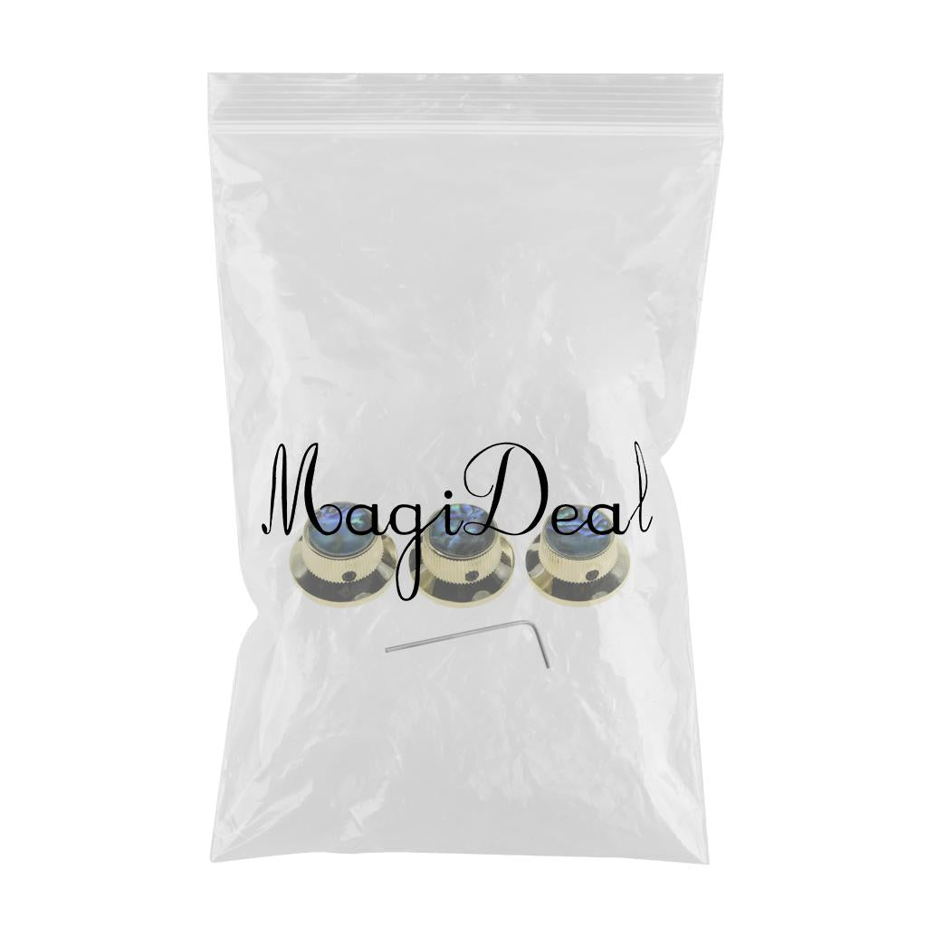 3pcs Guitar Control Knob Volume Knobs for Electric Guitar Instrument Golden