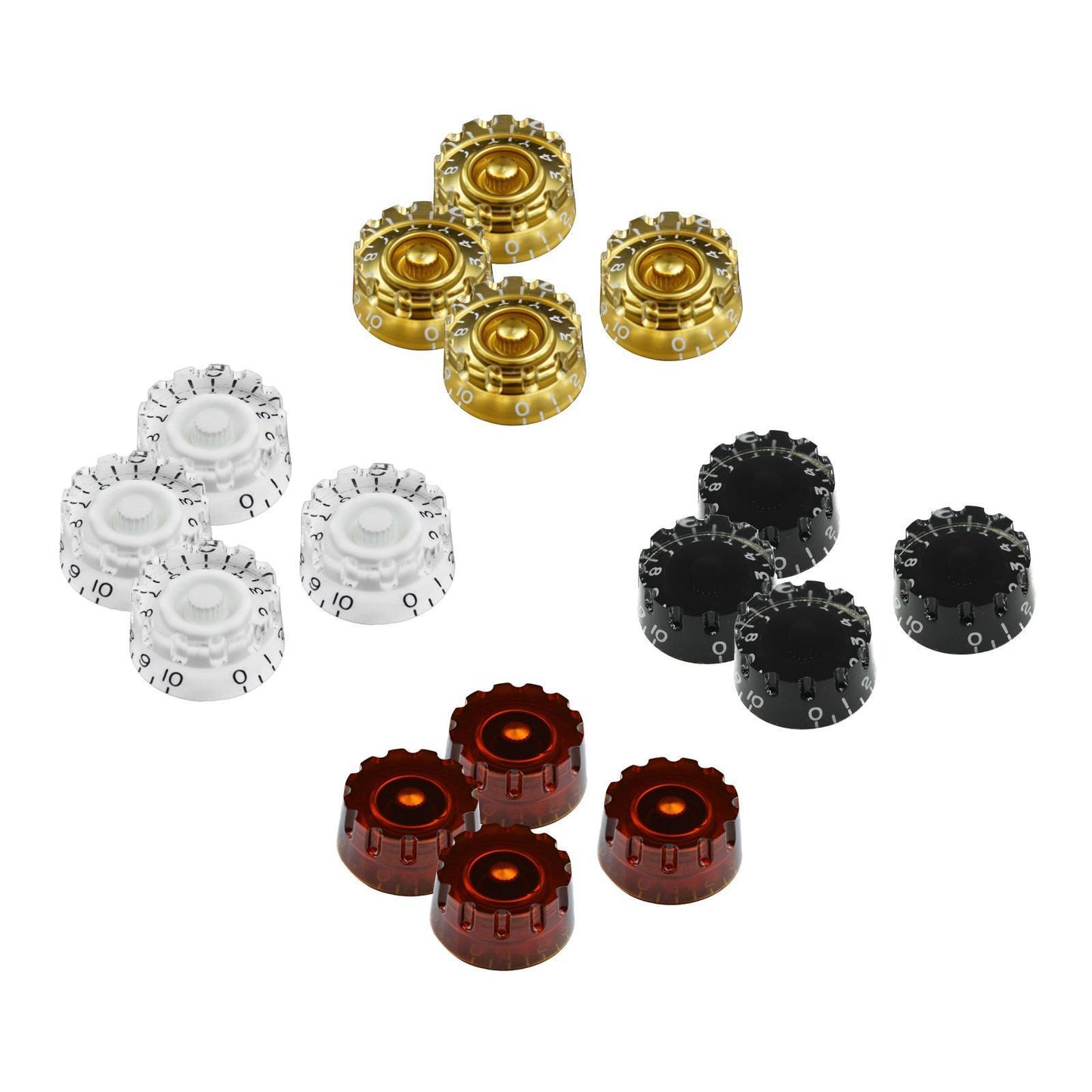 4PCS Guitar Tone Volume Speed Knobs for LP Electric Guitar White