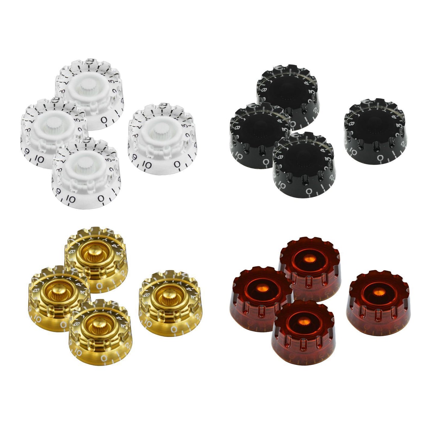 4PCS Guitar Tone Volume Speed Knobs for LP Electric Guitar White