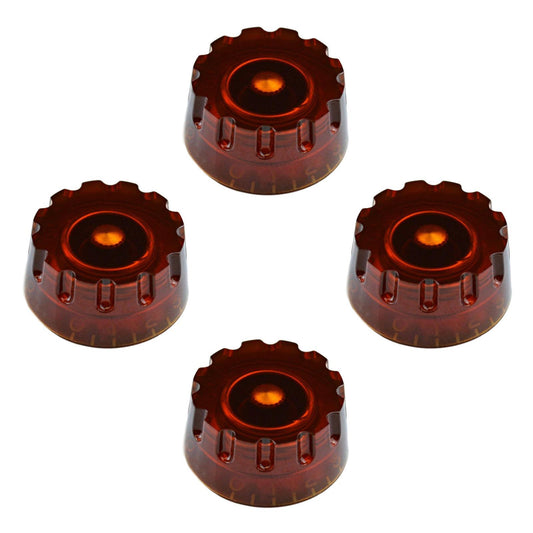 4PCS Guitar Tone Volume Speed Knobs for LP Electric Guitar Dark Brown
