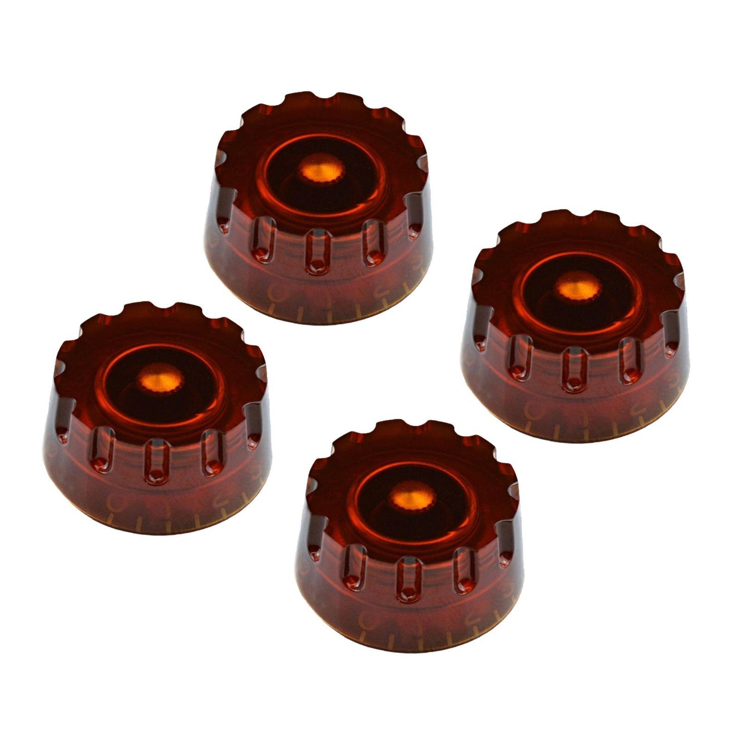 4PCS Guitar Tone Volume Speed Knobs for LP Electric Guitar Dark Brown