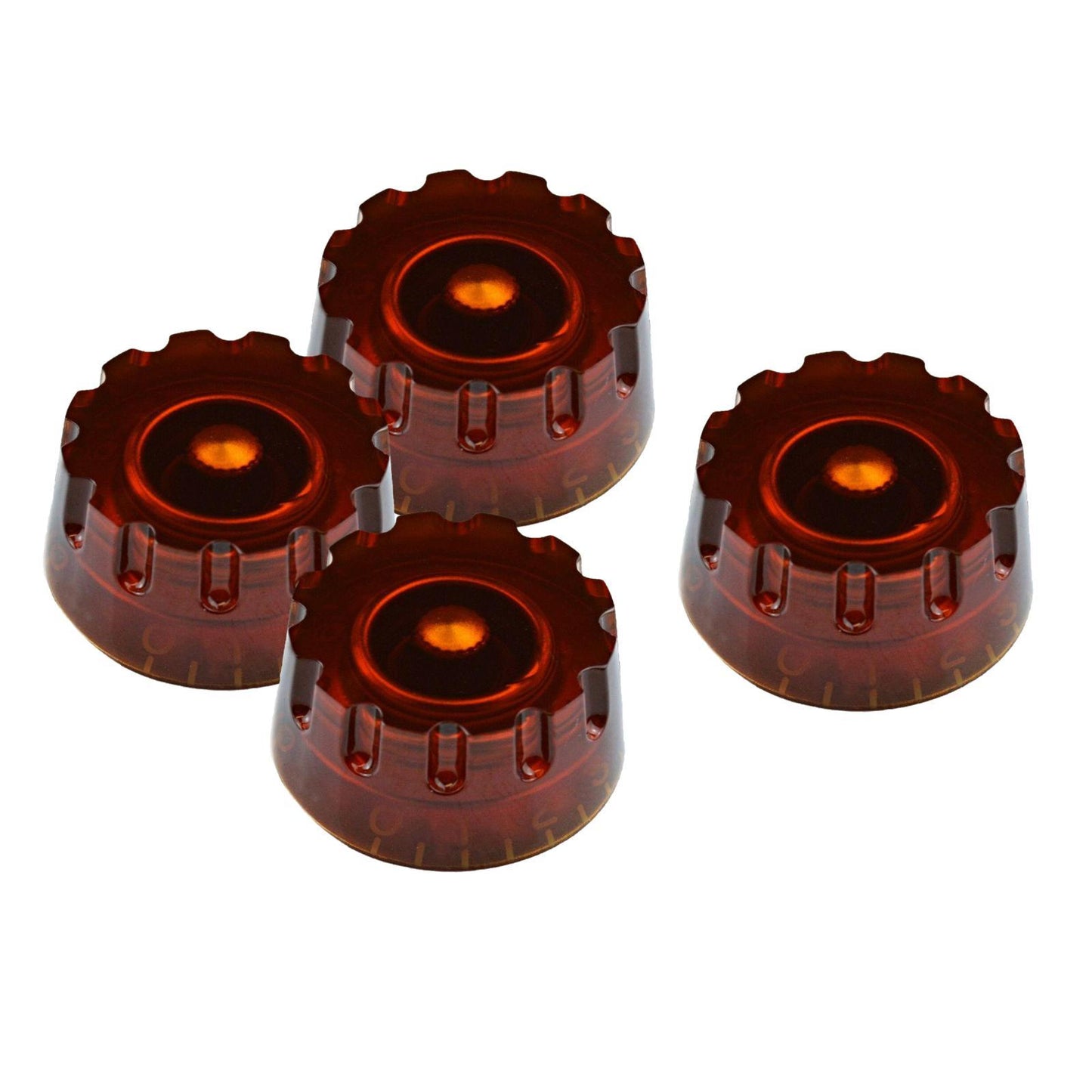 4PCS Guitar Tone Volume Speed Knobs for LP Electric Guitar Dark Brown
