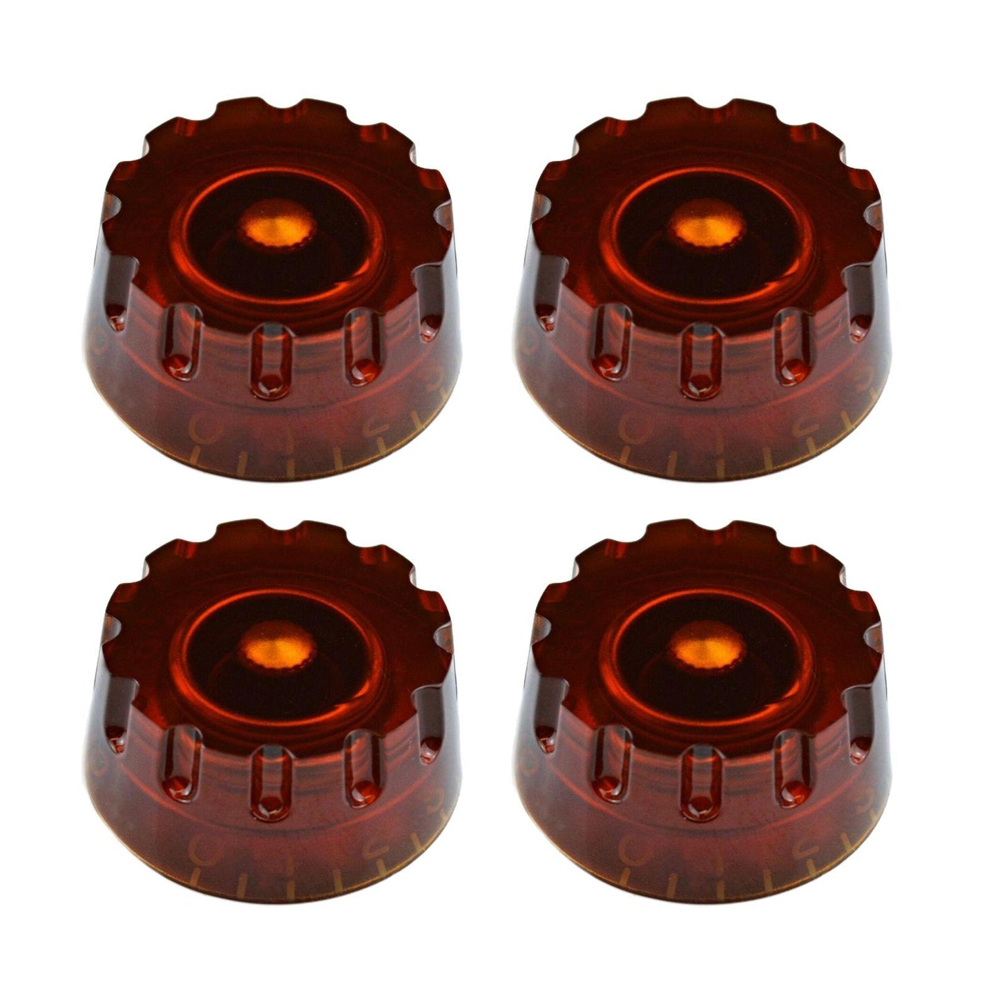 4PCS Guitar Tone Volume Speed Knobs for LP Electric Guitar Dark Brown
