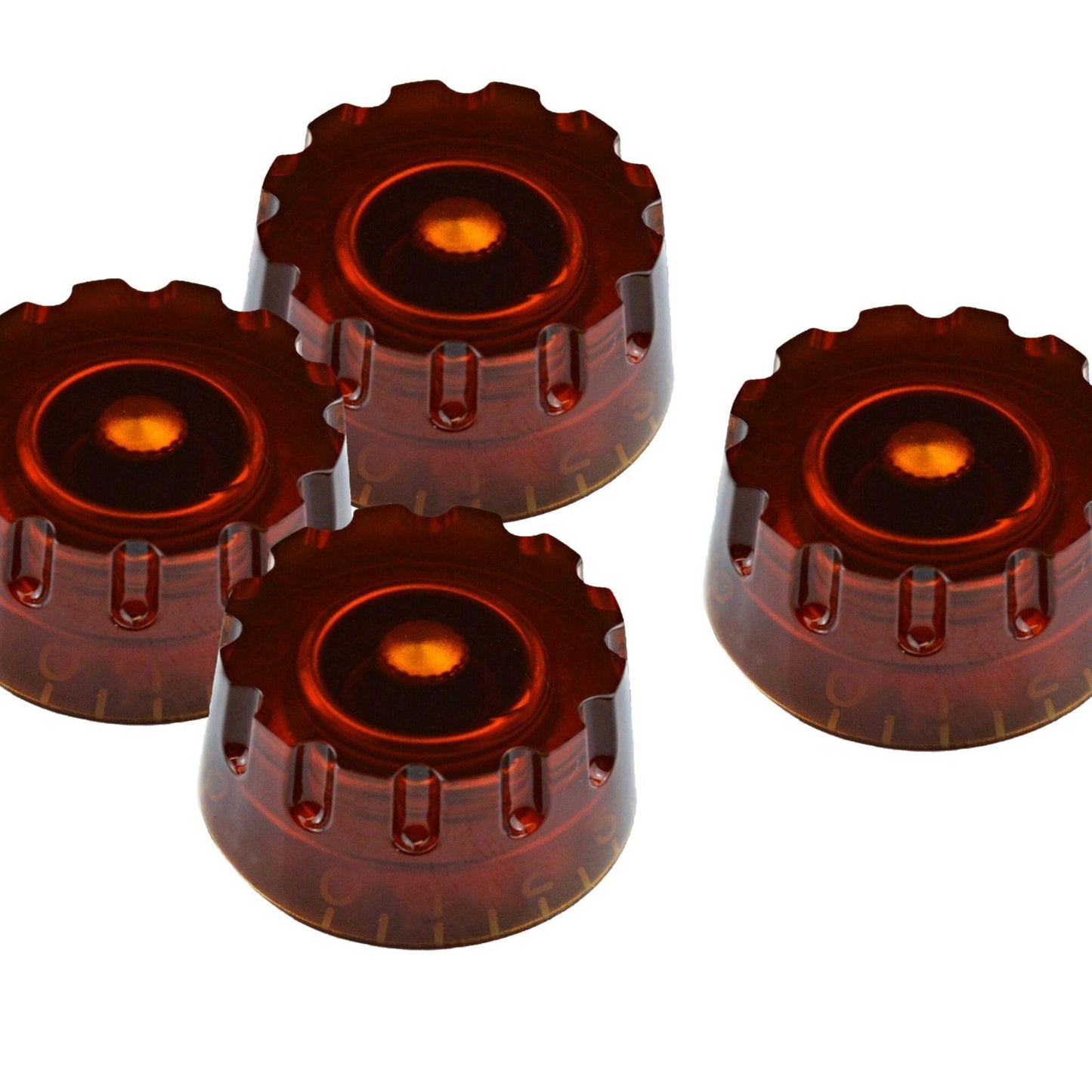 4PCS Guitar Tone Volume Speed Knobs for LP Electric Guitar Dark Brown
