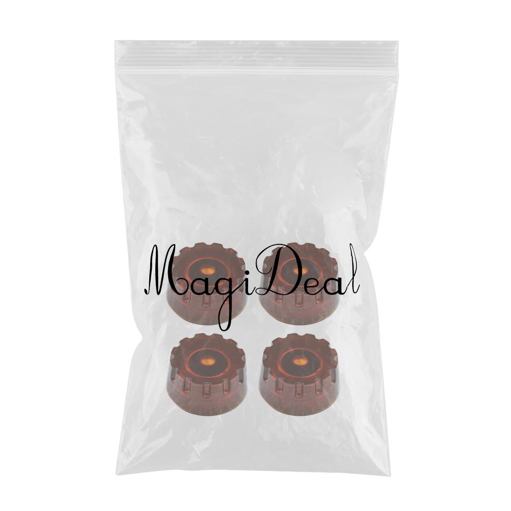 4PCS Guitar Tone Volume Speed Knobs for LP Electric Guitar Dark Brown
