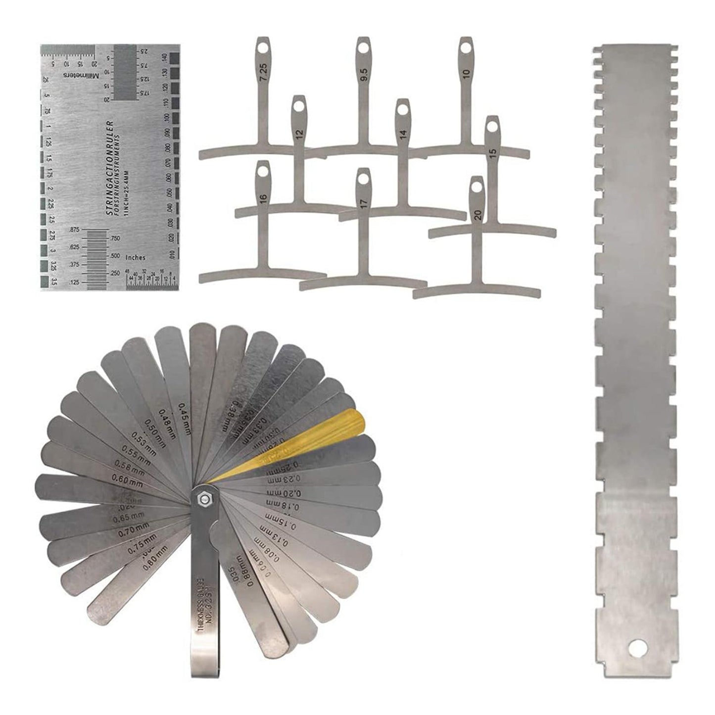 Guitar Luthier Tools Kit String Action Ruler Gauge Feeler Gauge Style 2