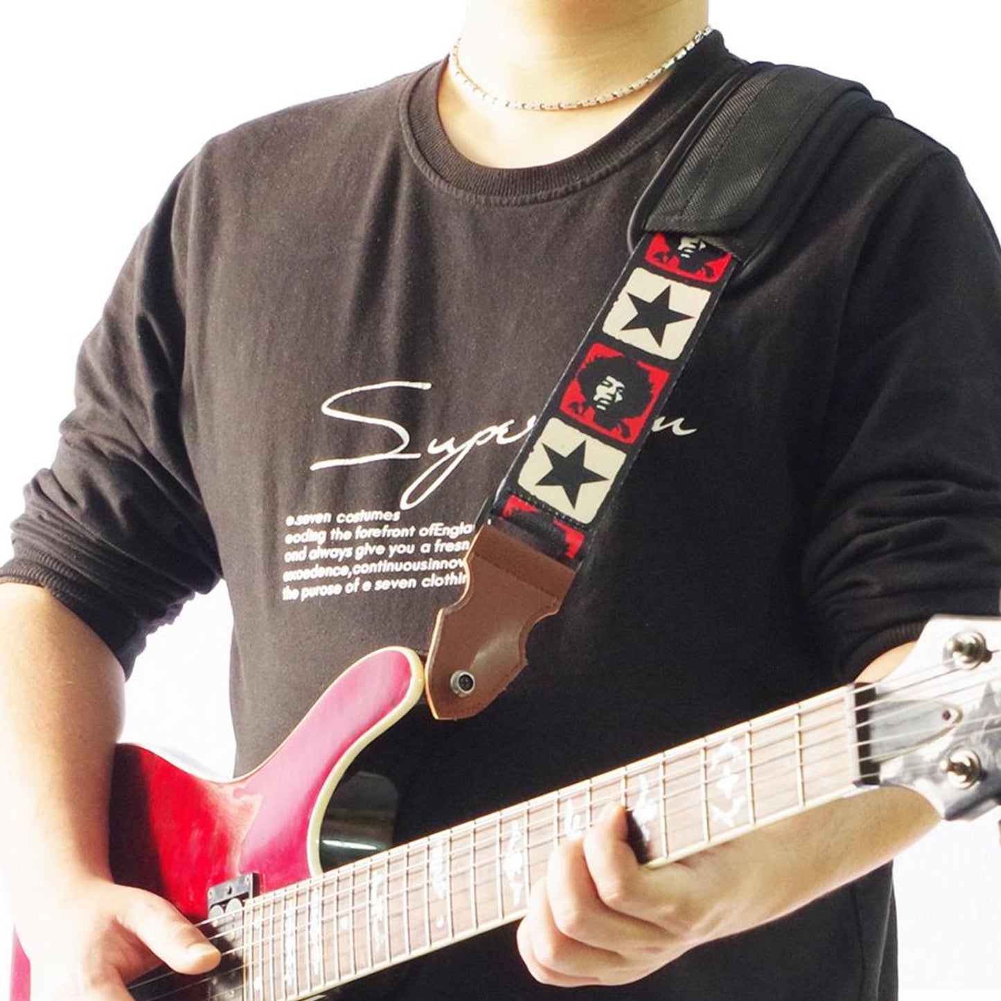 Guitar Shoulder Strap Pad Durable Widened Backpack Guitar Protective Pad Black A