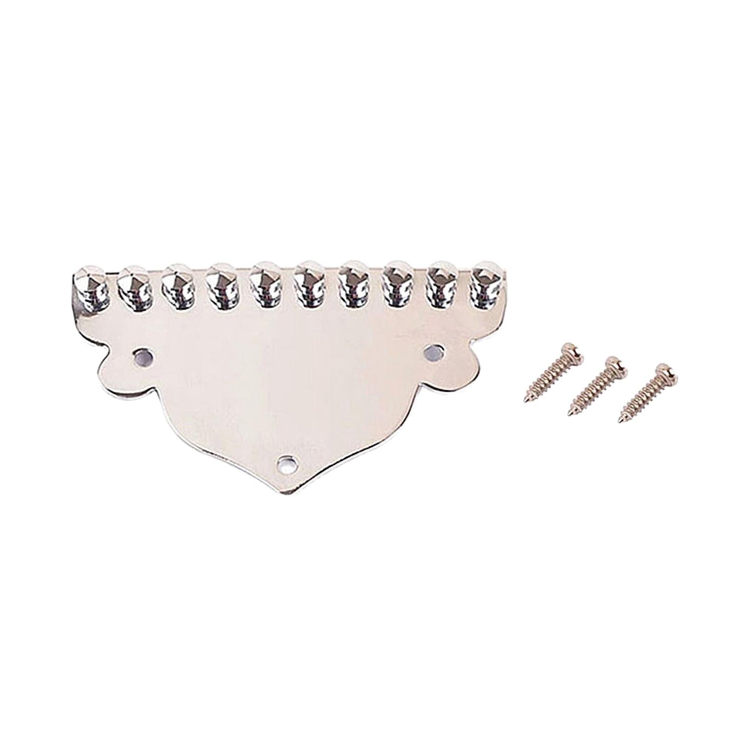 Chrome Plated Mandolin Tailpiece 10 String Parts with Screws 70.5x42mm