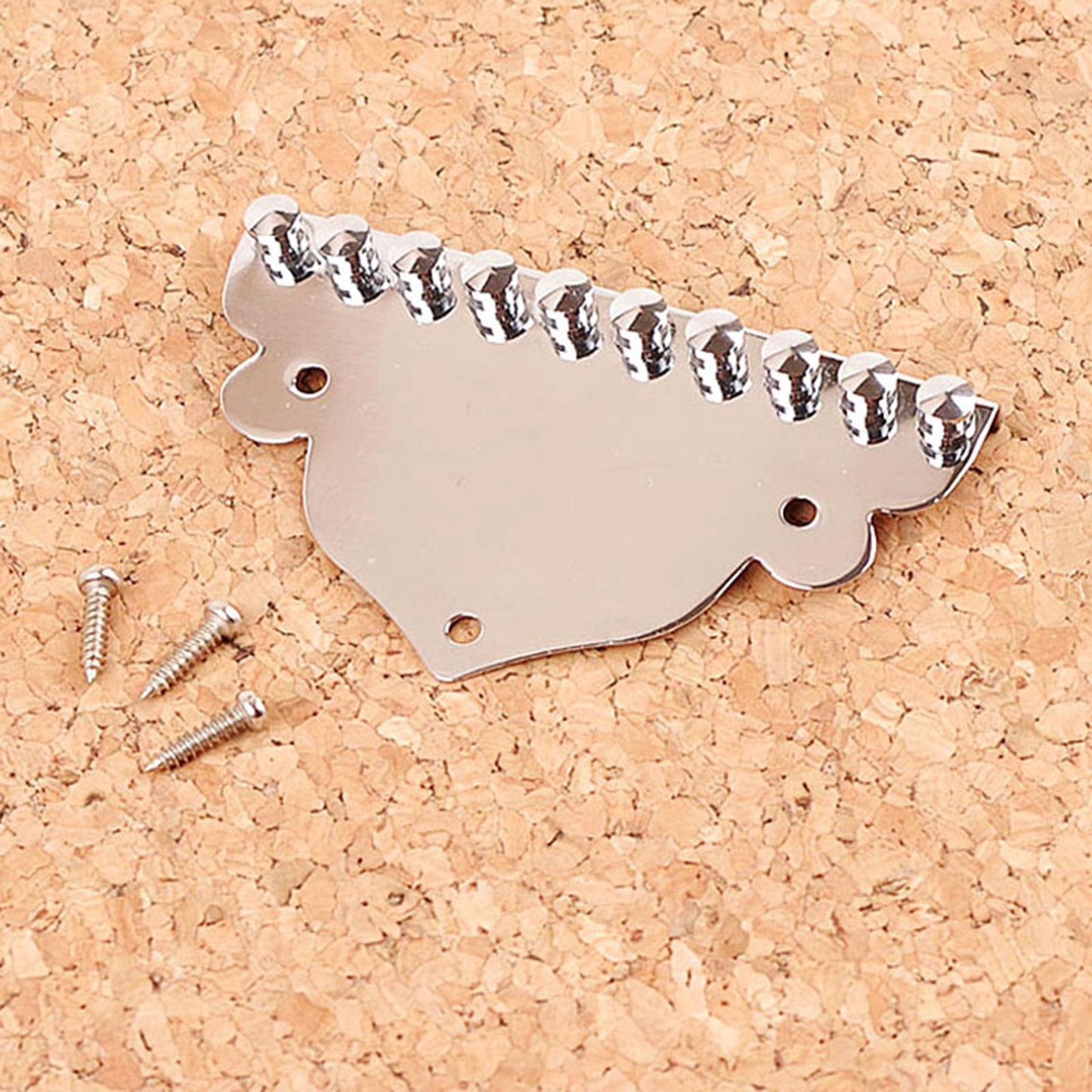 Chrome Plated Mandolin Tailpiece 10 String Parts with Screws 70.5x42mm