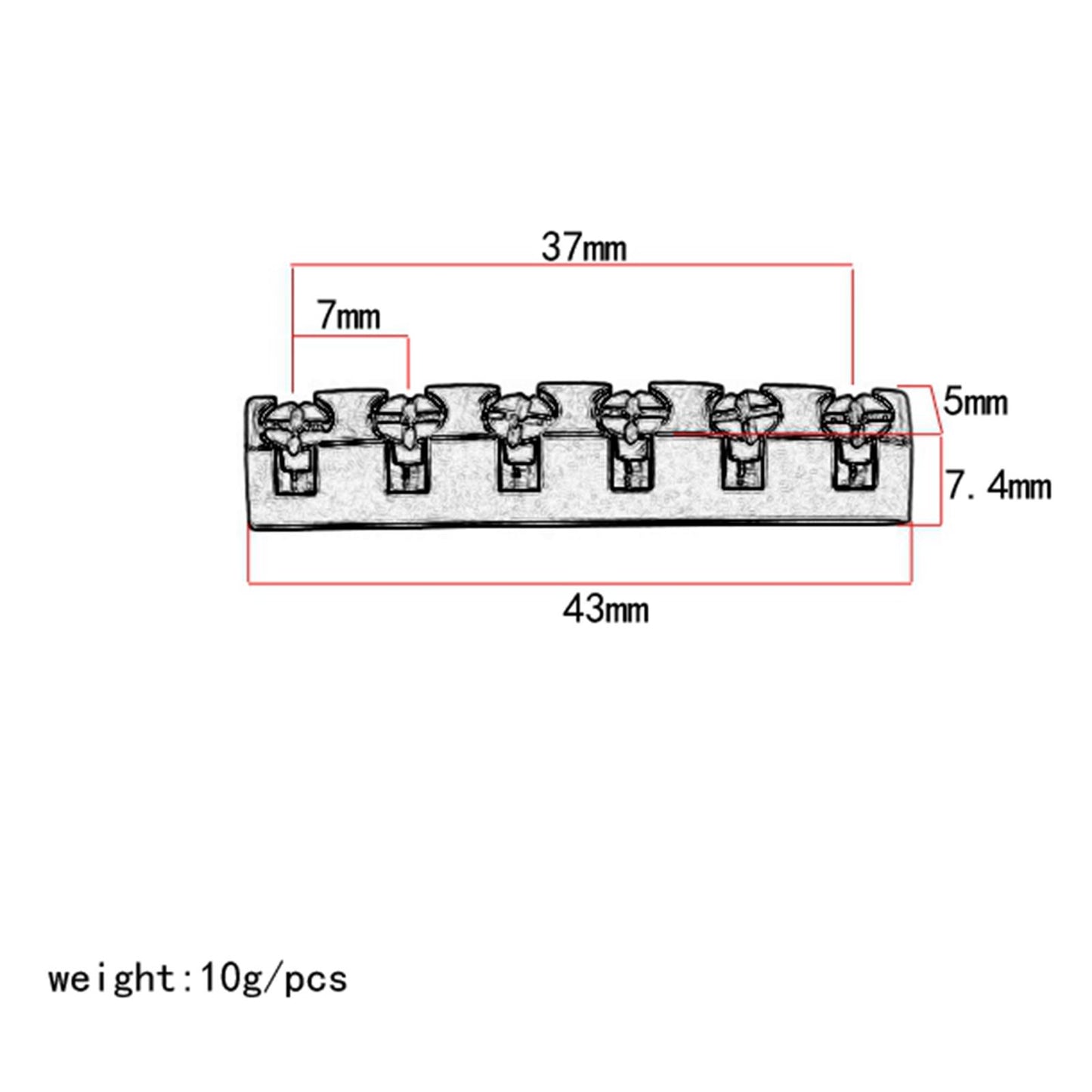 43mm Brass Bass Nut Pre Slotted Adjustable Electric Bass Replacement Parts