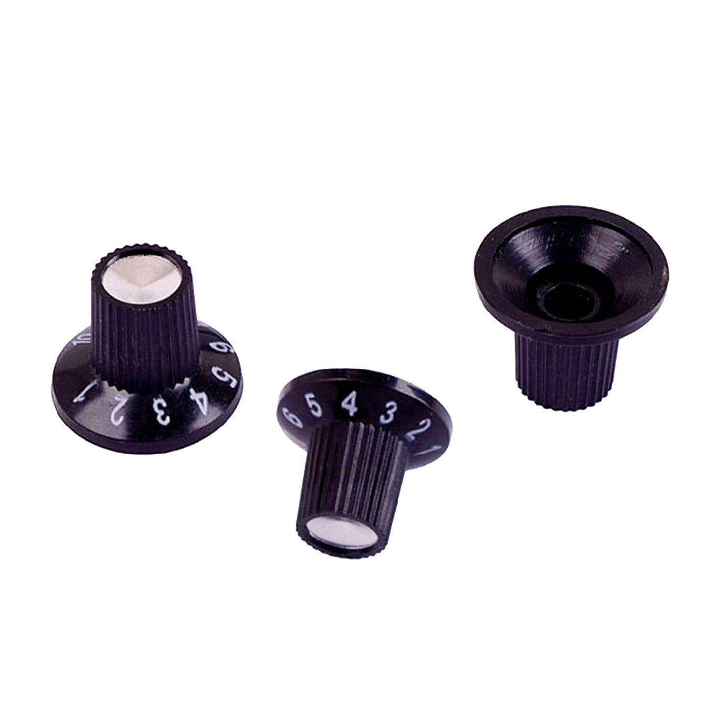 3pcs Black Guitar Top Hat Knobs Amp Control Knob Set 6mm Shaft Pot Knob