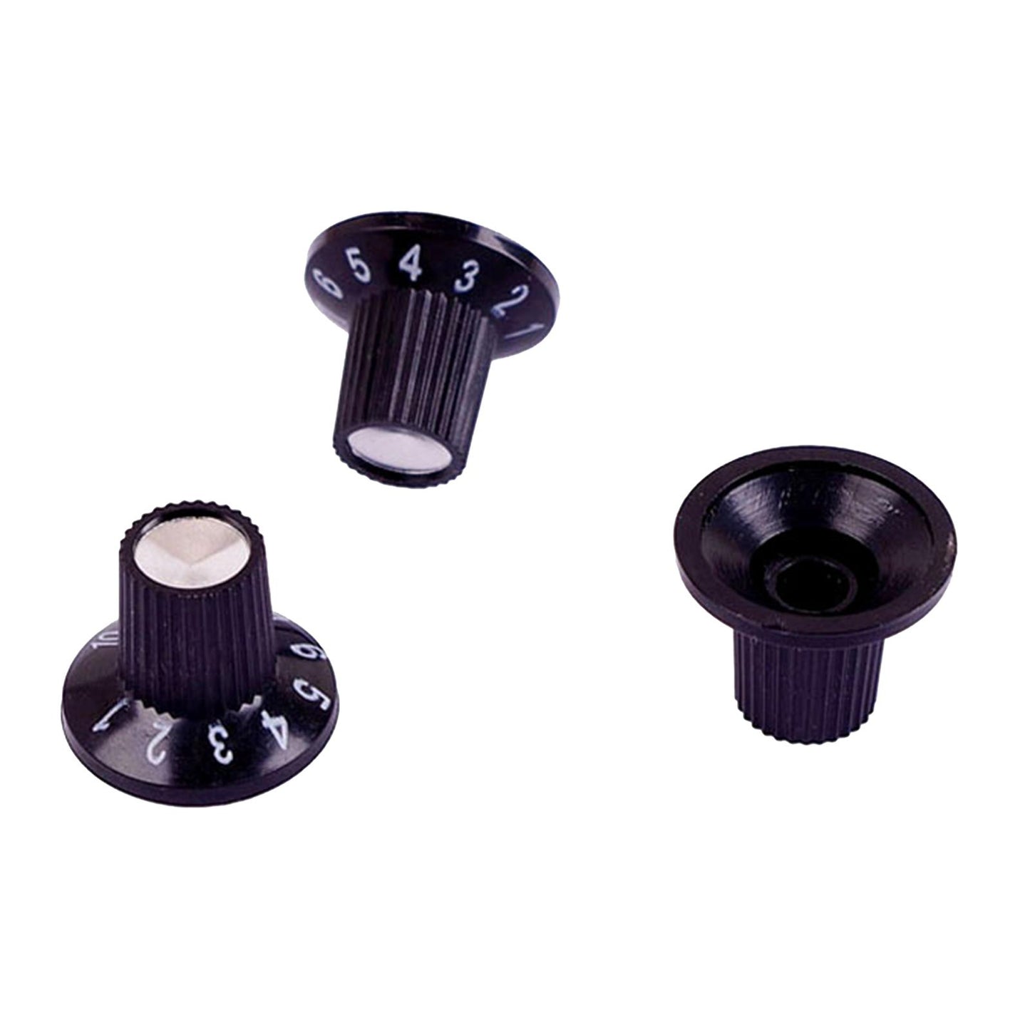 3pcs Black Guitar Top Hat Knobs Amp Control Knob Set 6mm Shaft Pot Knob