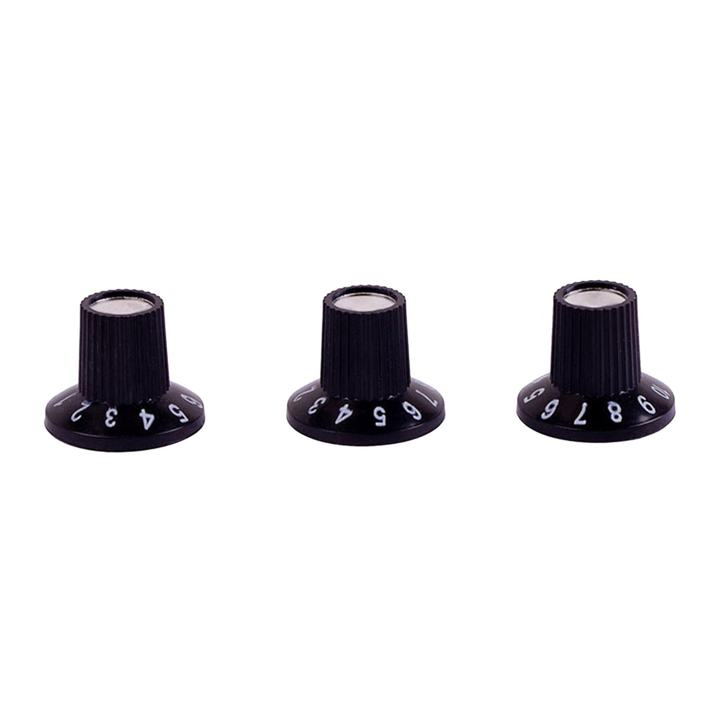 3pcs Black Guitar Top Hat Knobs Amp Control Knob Set 6mm Shaft Pot Knob