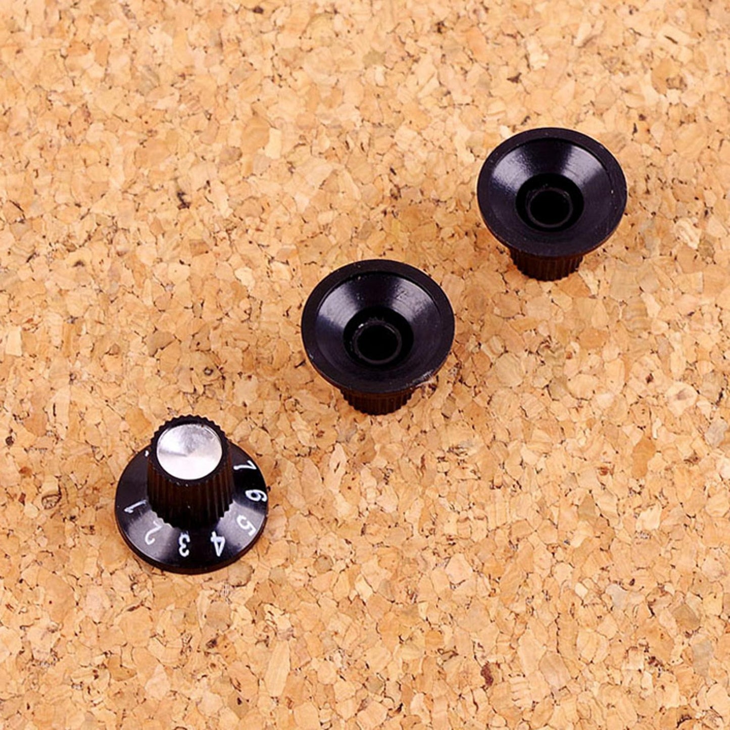 3pcs Black Guitar Top Hat Knobs Amp Control Knob Set 6mm Shaft Pot Knob