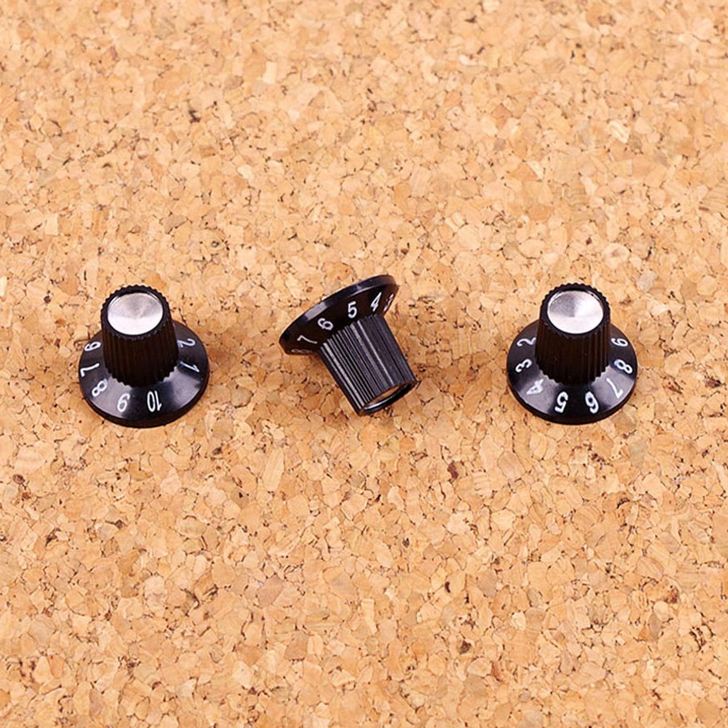 3pcs Black Guitar Top Hat Knobs Amp Control Knob Set 6mm Shaft Pot Knob