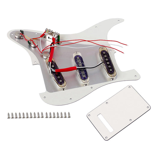 Electric Guitar Loaded Pickguard SSS Scratch Plate White for Electric Guitar