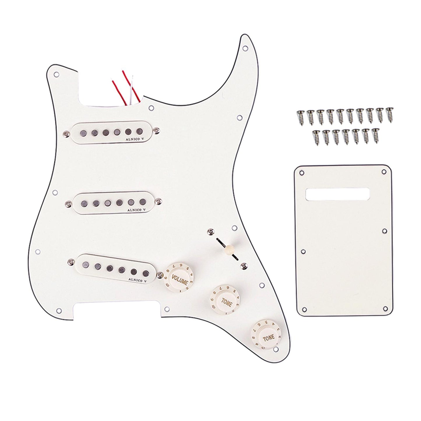 Electric Guitar Loaded Pickguard SSS Scratch Plate White for Electric Guitar